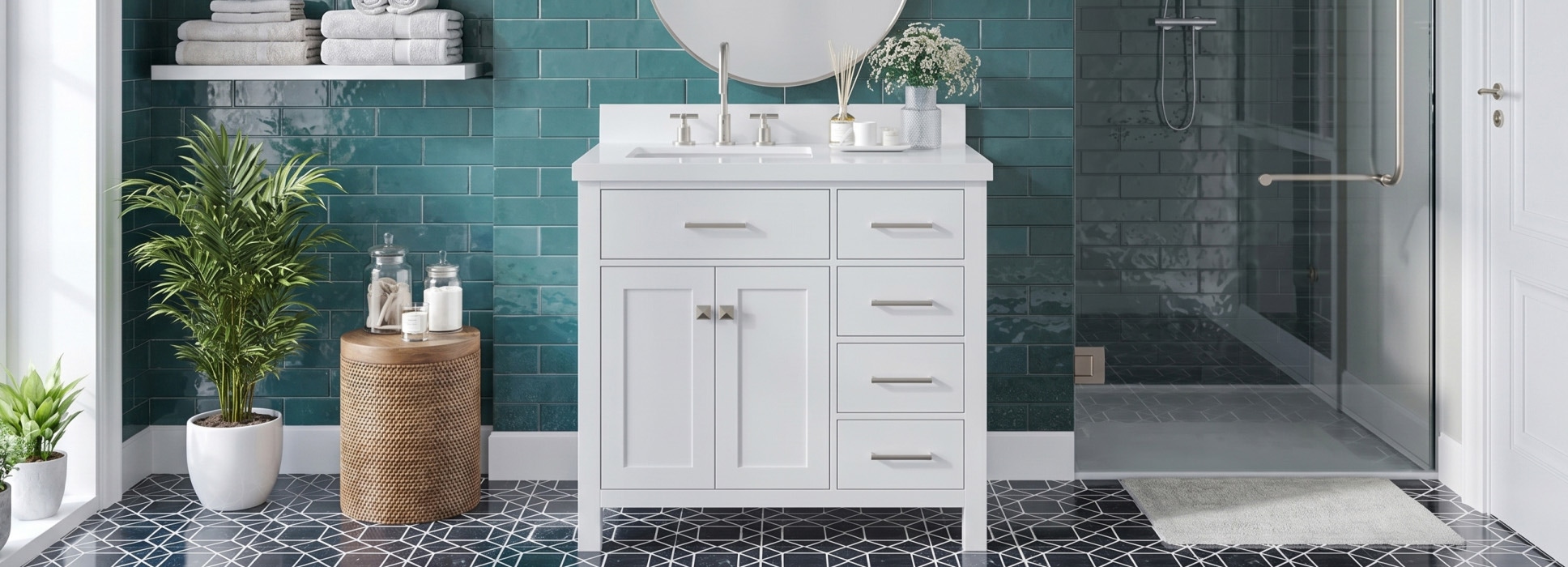 Vanity With White Quartz Top