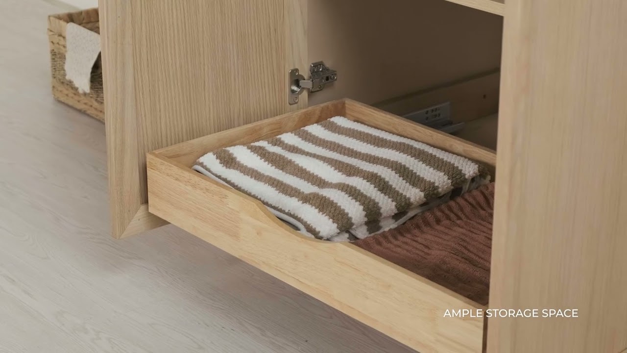 Ariel Kelly 48 In Single Sink Base Cabinet In White Oak