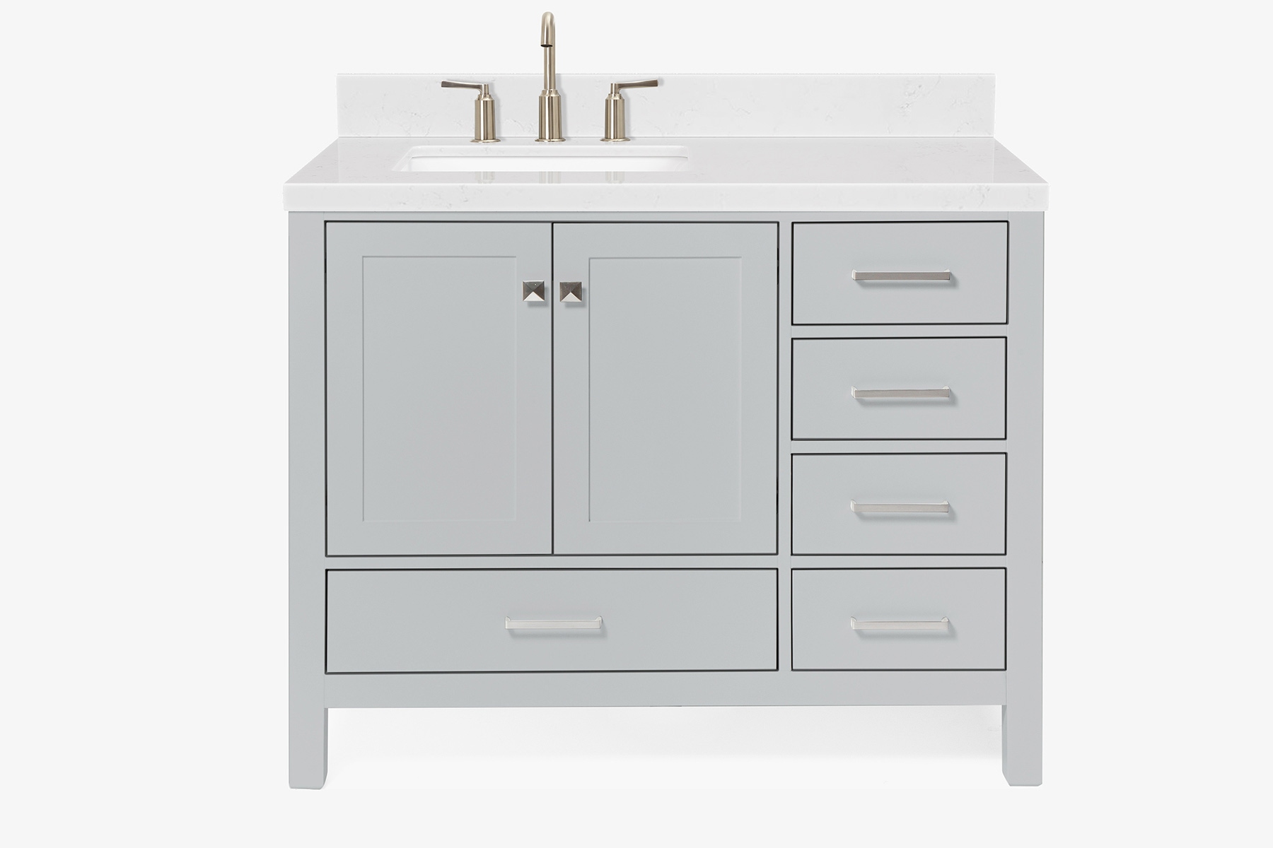 Ariel Cambridge 42 Inch Single Left Offset Rectangle Sink Bathroom