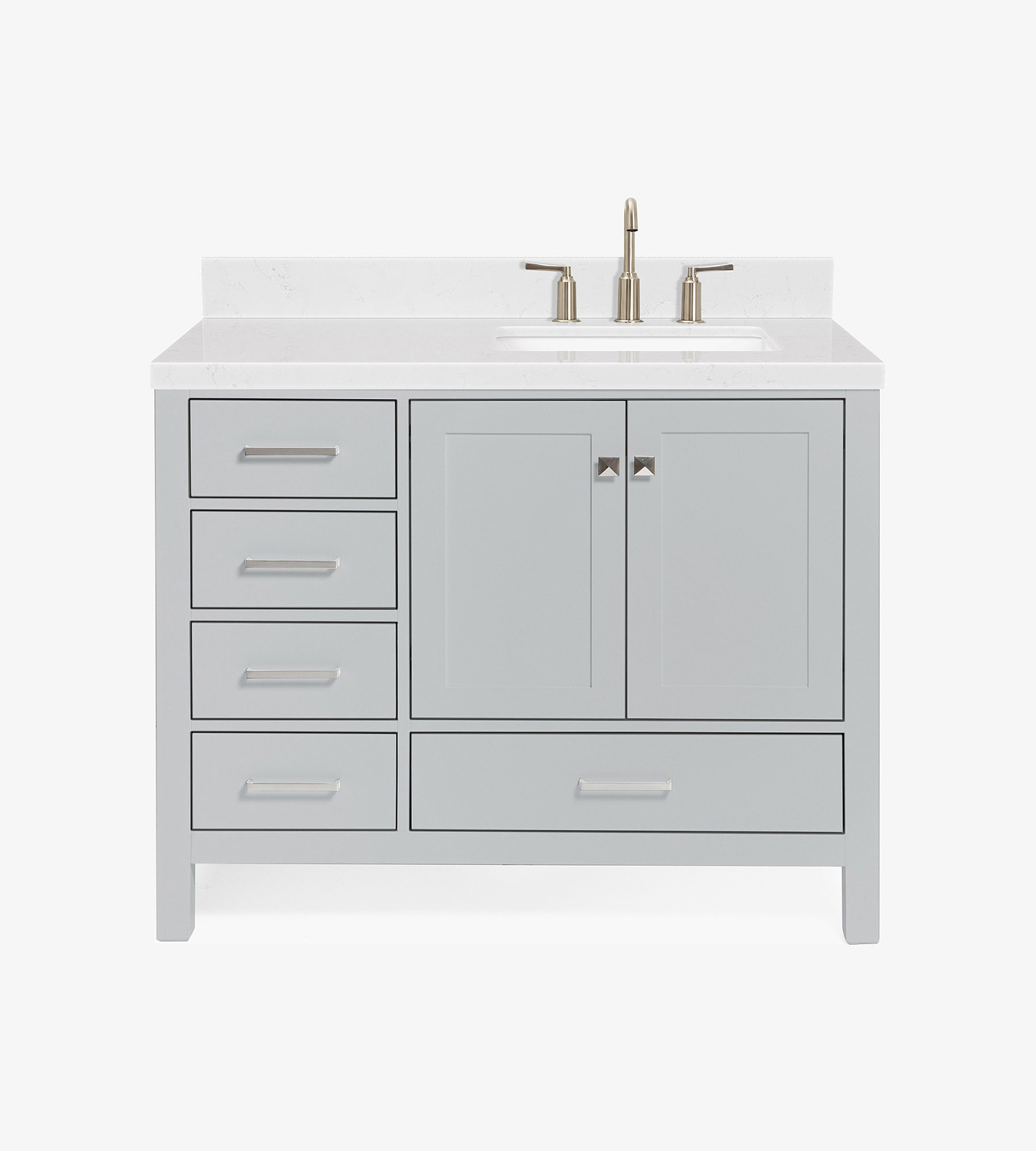 Ariel Cambridge 42 Inch Single Right Offset Rectangle Sink Bathroom ...