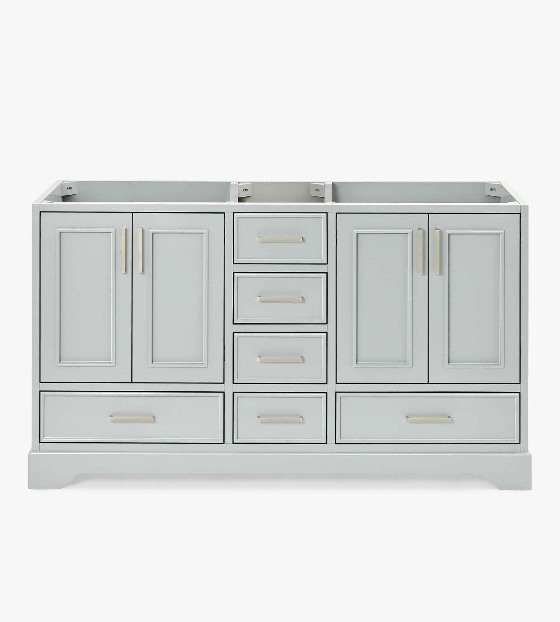 Ariel Stafford 60 Inch Double Sink Base Cabinet In Grey - Shop Now