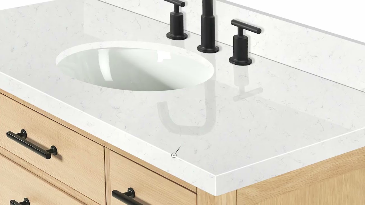 Ariel Camila 48 In Single Sink Base Cabinet In White Oak
