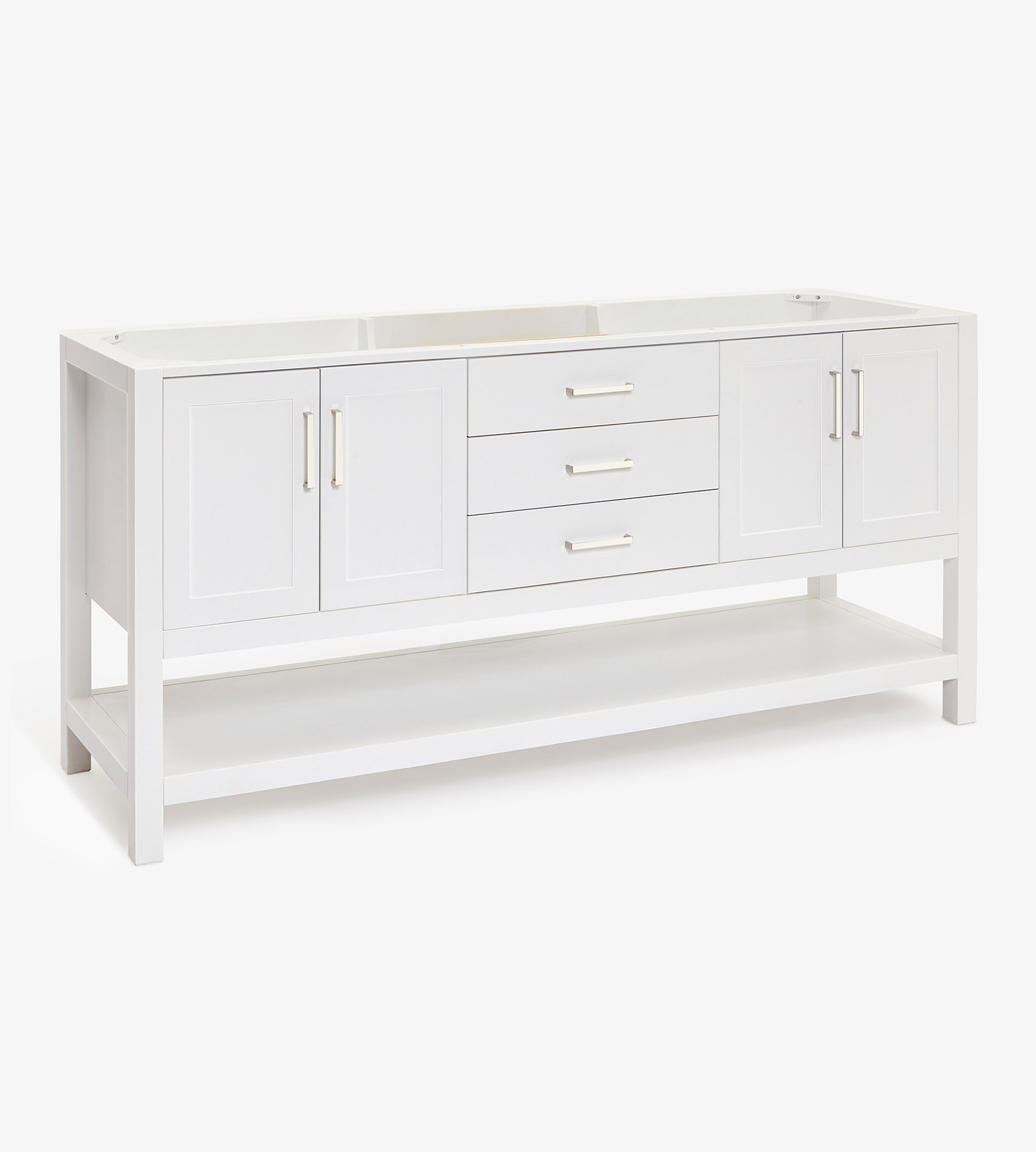 Ariel Magnolia 72 In Double Sink Base Cabinet In White