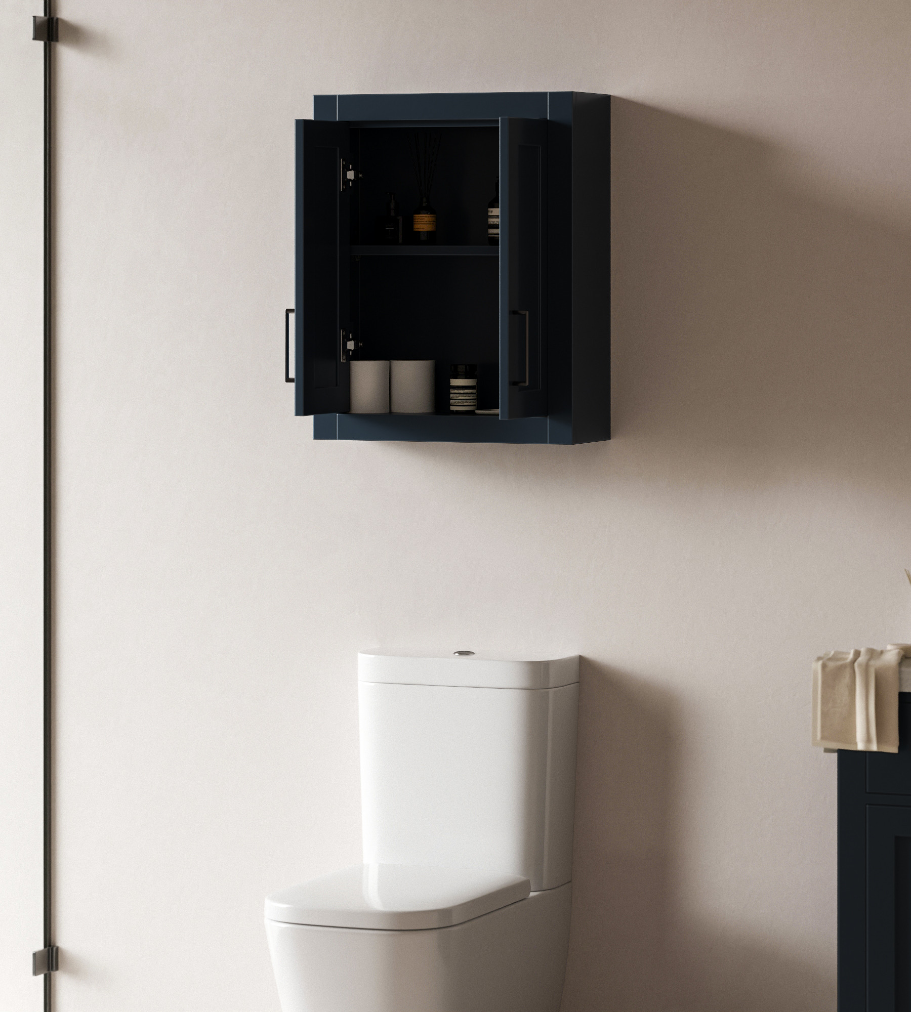 Ariel Hepburn 21x26 in. Wall Cabinet with Doors – Blue