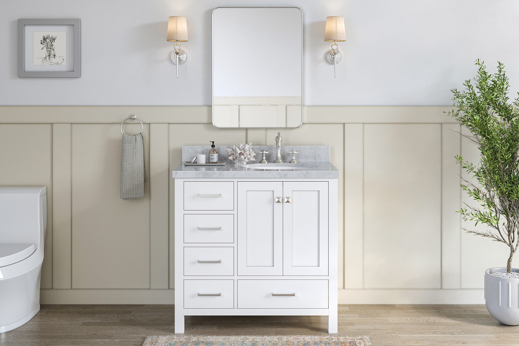 Aspen White Shaker - Ready to Assemble Bathroom Vanities & Cabinets