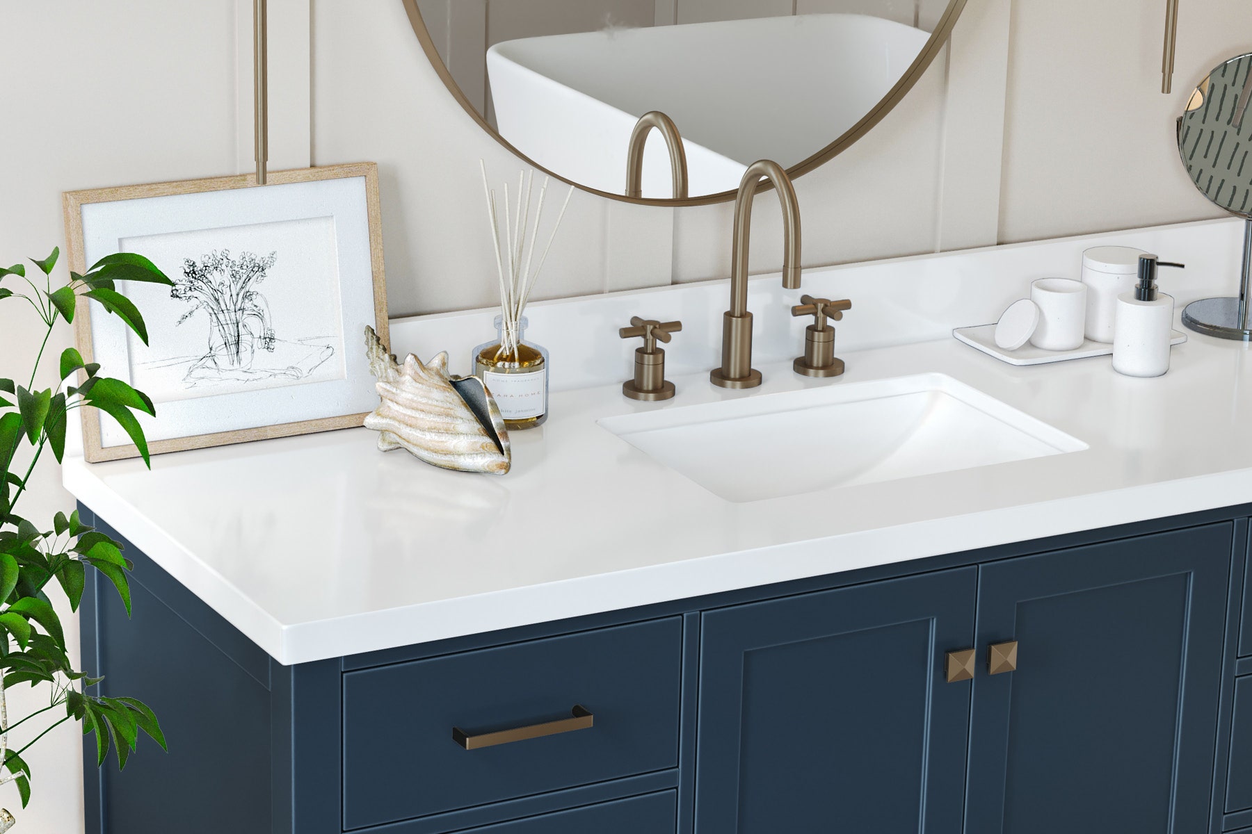 Ariel Cambridge 61 In. Rectangle Sink Vanity With White Quartz ...