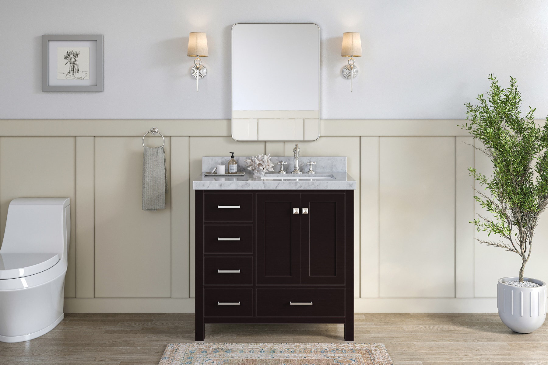 Espresso Shaker Bathroom Vanities